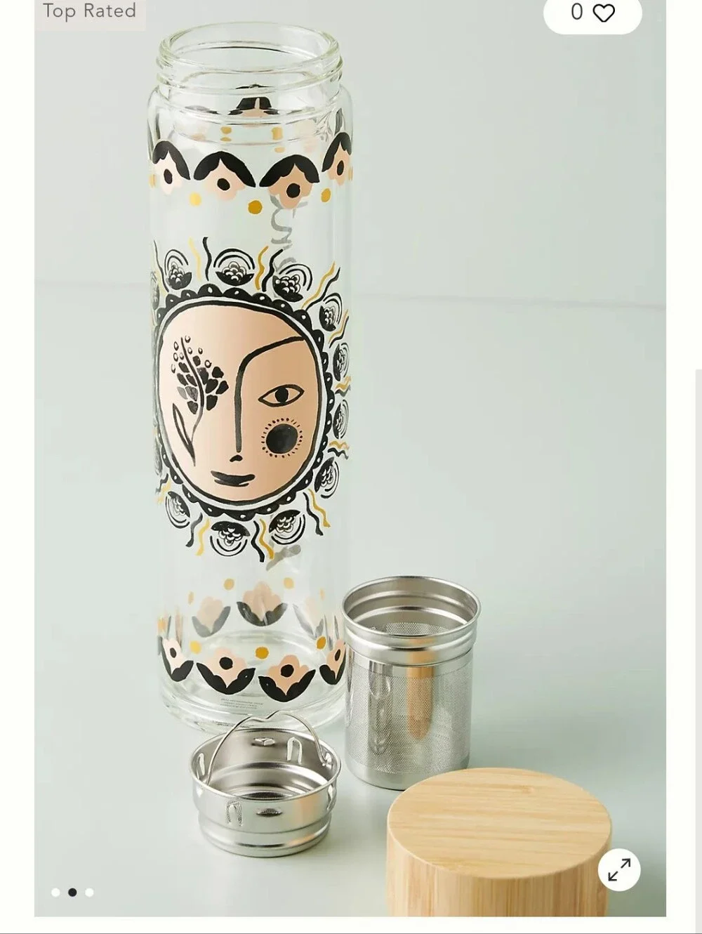 NWT Anthropologie Glass Infuser Bottle